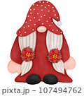 Watercolor Christmas Gnome. Watercolor Christmas Illustration. Cute Gnome. 107494762