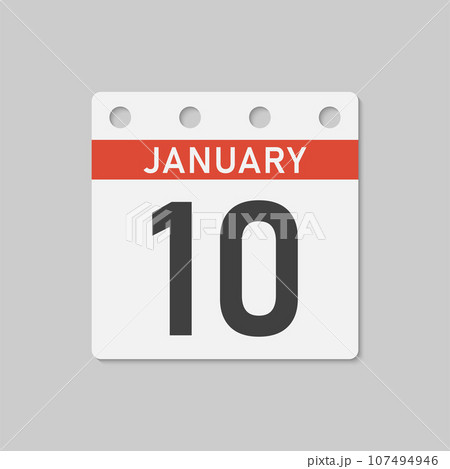 Icon page calendar day - 10 January 107494946