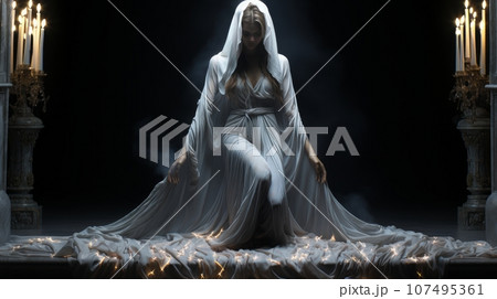 Greek marble statue of a woman Greek marble statue of a woman 107495361