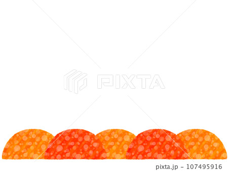 紅葉したかわいい秋の山のイラスト素材【A4】【横】 紅葉したかわいい秋の山のイラスト素材【A4】【横】 107495916