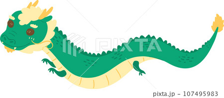 Cute Kawaii Happy New Year Chinese Dragon Cartoon Character Cute Kawaii Happy New Year Chinese Dragon Cartoon Character 107495983