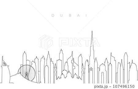 Outline Dubai skyline. 107496150