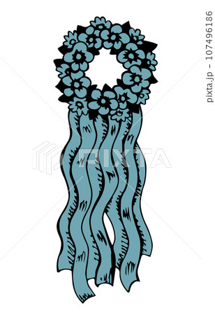 Ukrainian wreath with ribbons. Vector drawingのイラスト素材 [107496186] - PIXTA