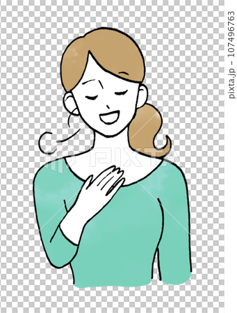 一位釋然的女人的插圖 一位釋然的女人的插圖 107496763