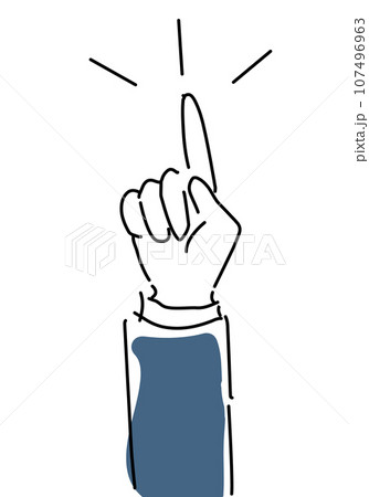 人差し指でポイントのシンプル線画 人差し指でポイントのシンプル線画 107496963