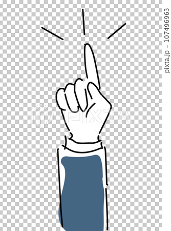 人差し指でポイントのシンプル線画 人差し指でポイントのシンプル線画 107496963
