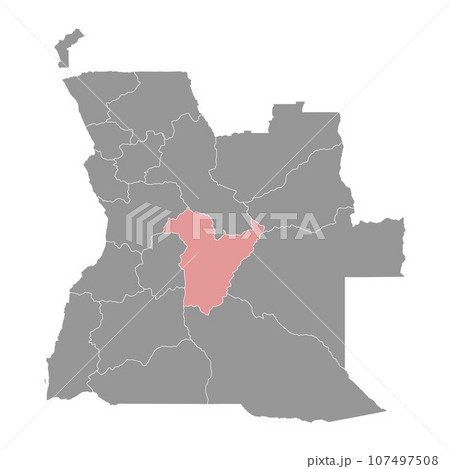 Bie province map, administrative division of Angola. 107497508