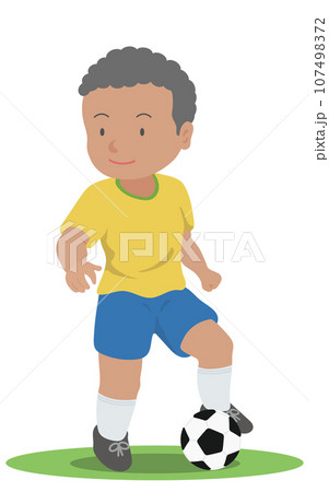 ボールをトラップするサッカー選手 107498372