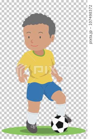 ボールをトラップするサッカー選手 107498372