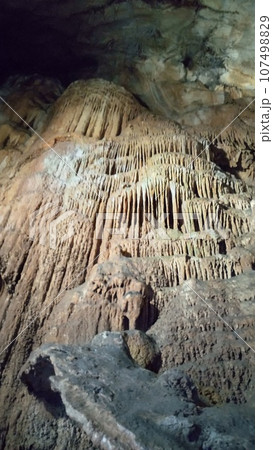 特別天然記念物の秋芳洞　石灰華の滝 107498829