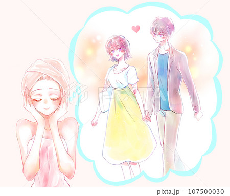 バスタオルを巻いた女性　デート前の自分磨き 107500030