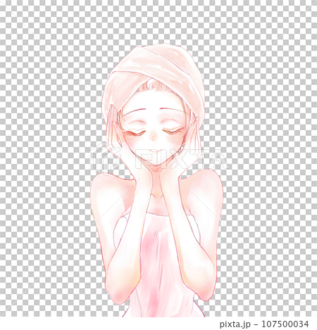 一個女人穿著浴巾 一個女人穿著浴巾 107500034