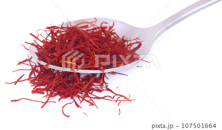 Closeup of Saffron used as food additive 107501664