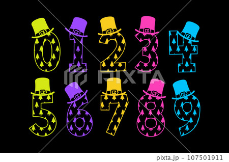 Versatile Collection of Christmas Tree Numbers for Various Uses 107501911