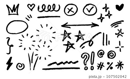 set of Hand drawn doodle elements for concept design isolated on white background. vector illustration. set of Hand drawn doodle elements for concept design isolated on white background. vector illustration. 107502042
