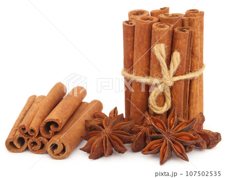 Some aromatic cinnamon with star anise Some aromatic cinnamon with star anise 107502535