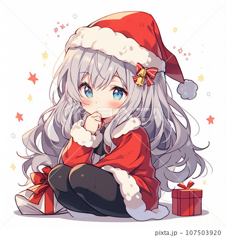 サンタクロースのコスプレをしている女の子