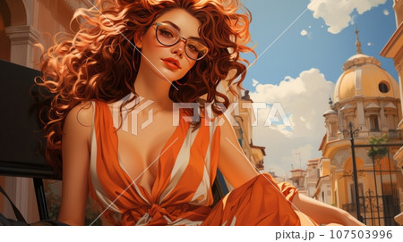 Woman exploring the streets of Rome Woman exploring the streets of Rome 107503996