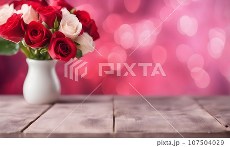 Valentine's Day love with hearts and roses Valentine's Day love with hearts and roses 107504029
