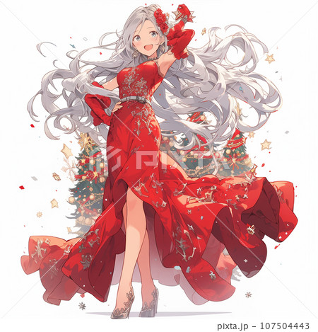 フォーマルなクリスマスパーティに参加する女性