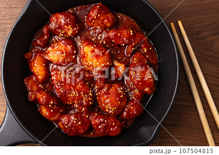 Monkfish bulgogi with spicy and sweet seasoning Monkfish bulgogi with spicy and sweet seasoning 107504815