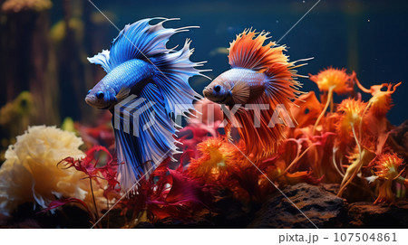 Aquarium Siamese fighting fish 107504861