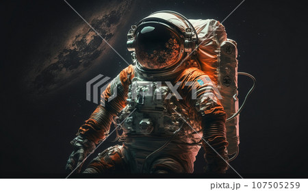 船外活動中の宇宙飛行士