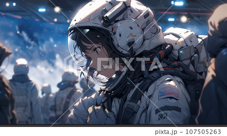 船外活動中の宇宙飛行士