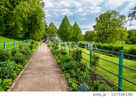 The garden house with garden of Johann Wolfgang von Goethe in Weimar, Thuringia, Germany. Unesco World Heritage Site, The garden house with garden of Johann Wolfgang von Goethe in Weimar, Thuringia, Germany. Unesco World Heritage Site, 107506196