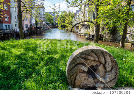 Old historic houses at idyllic river Gera in Erfurt, Thuringia in Germany Old historic houses at idyllic river Gera in Erfurt, Thuringia in Germany 107506201