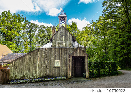 Hermit chapel in the park of Historical Hermitage at Bayreuth, Bavaria, Germany 107506224