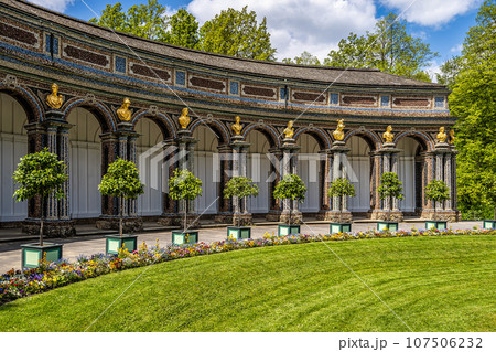 New Palace, Neues Schloss in the park of historical Hermitage Eremitage at Bayreuth, Bavaria, Germany New Palace, Neues Schloss in the park of historical Hermitage Eremitage at Bayreuth, Bavaria, Germany 107506232