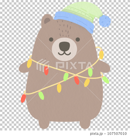 Winter teddy bear with festive lights Winter teddy bear with festive lights 107507010