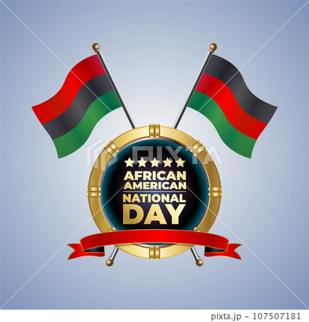 Small National flag of African American on Circle With garadasi color background 107507181