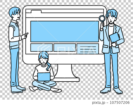 web制作をするビジネスパーソン・PCサイトを制作するビジネスパーソン 107507206