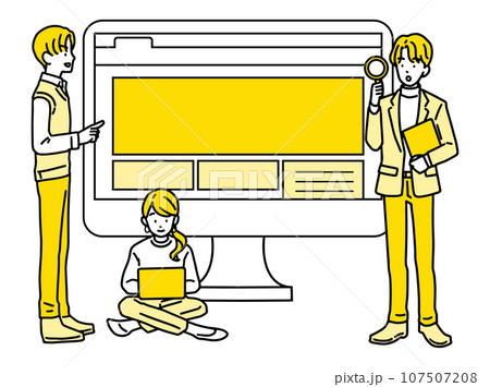 web制作をするビジネスパーソン・PCサイトを制作するビジネスパーソン web制作をするビジネスパーソン・PCサイトを制作するビジネスパーソン 107507208