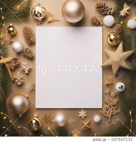 Beautiful Christmas Composition with Blank Card 107507235
