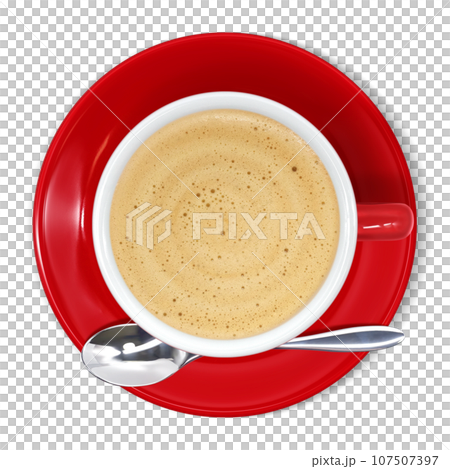 cafe au lait coffee drink illustration realistic 107507397