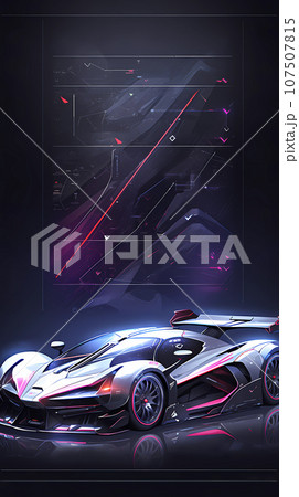 Futuristic Sports Car Infographics Vertical Template Futuristic Sports Car Infographics Vertical Template 107507815