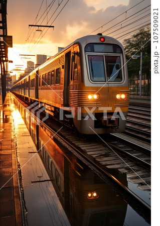 Commuter train: busy, efficient, and practical for daily travel Commuter train: busy, efficient, and practical for daily travel 107509021