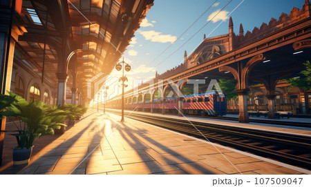 Train station bustling historic and a hub for travel 107509047