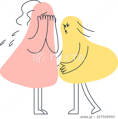 泣いている友達を支える女の子 泣いている友達を支える女の子 107509991