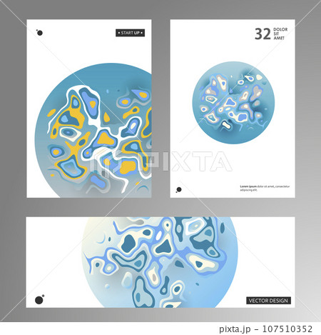 Fluid covers design. Abstract shapes composition. Trendy minimal vector background 107510352