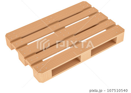 Wooden pallet, 3D rendering isolated on transparent background Wooden pallet, 3D rendering isolated on transparent background 107510540