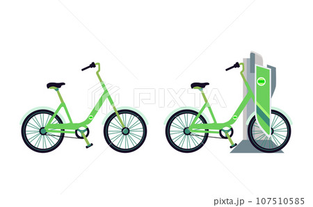 電動自転車と充電ポートのイラスト 電動自転車と充電ポートのイラスト 107510585