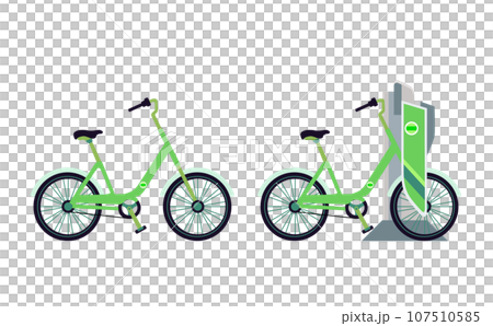 電動自転車と充電ポートのイラスト 電動自転車と充電ポートのイラスト 107510585