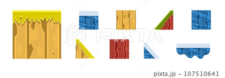 Soil Layers and Different Game Platform Vector Set 107510641