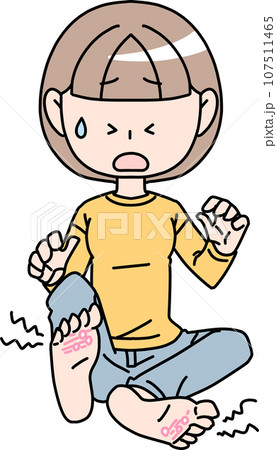 水虫に苦しむ女性 107511465