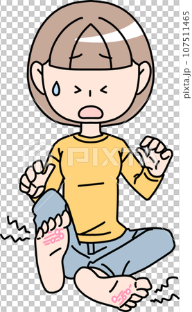 水虫に苦しむ女性 107511465