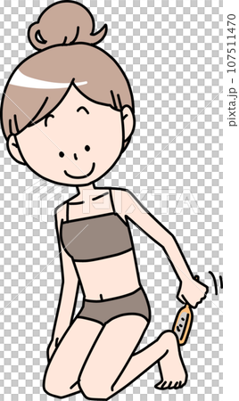 かかとにやすりを掛ける女性 かかとにやすりを掛ける女性 107511470